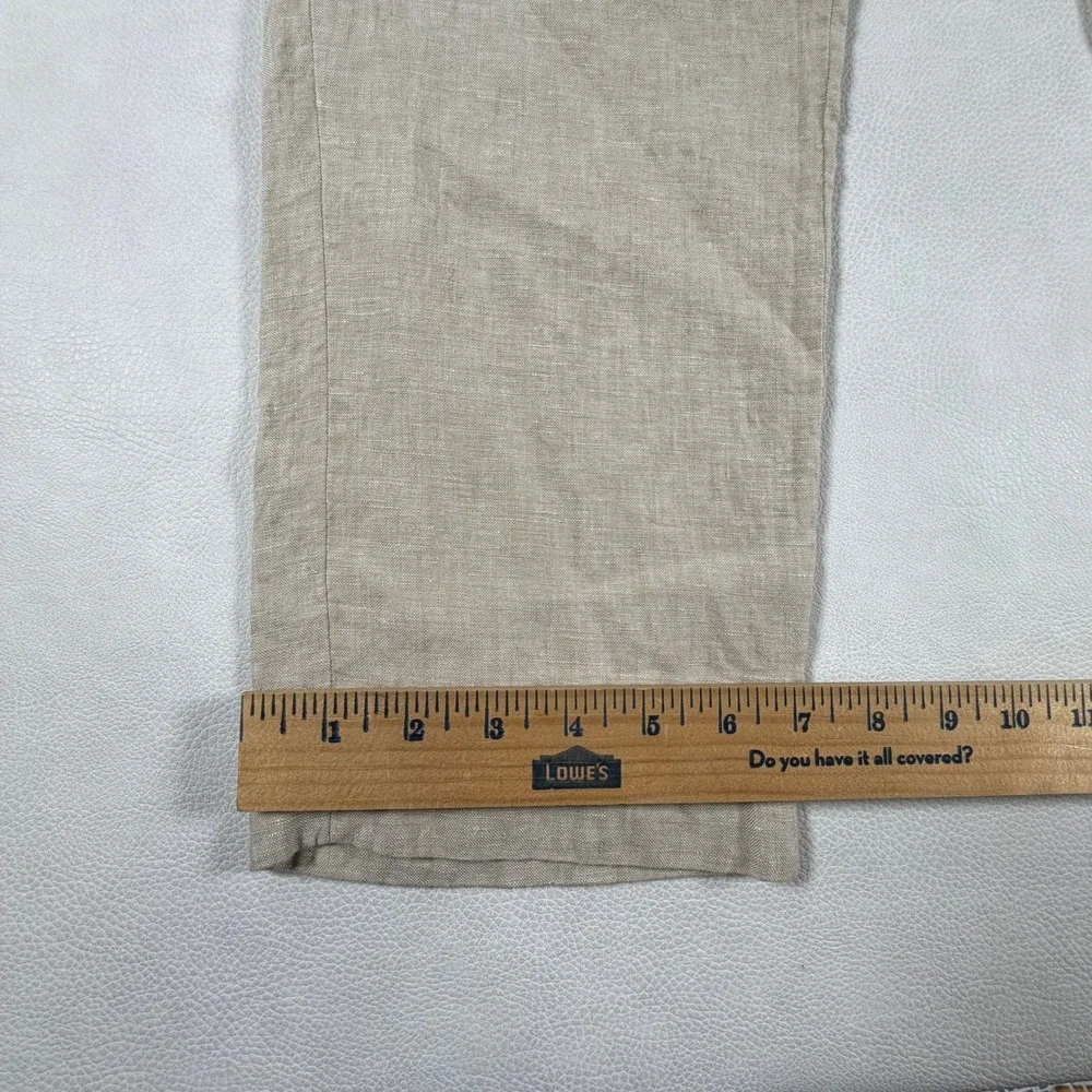 Joseph Abboud Mens 30x32 Linen Pants Tan Beige Straight Leg Dress Trousers
